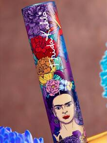 Frida Kahlo X SHEIN 1個 0.27oz/8ml 藝術圖案印花噴霧瓶，適用於香水、化妝水及其他液體，附漏斗，可重複填充，花卉、墨西哥風格、弗里達、藝術家 - 藏蓝色 - 查看 5