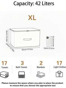 带盖可折叠收纳箱，防水袋，可用于整理衣物、玩具，米色亚麻布面料，加厚PP板，可堆叠，防刮擦，适合收纳床上用品、牛仔裤、卧室装饰品，家居收纳及季节性装饰，秋季礼物 - 米色 - 查看 15