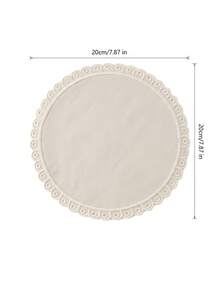 1 Stück, bestickter Spitzen-Cut Out-Beige-Aprikosen-Untersetzer, frischer natürlicher Kaffee-Untersetzer, Wärmedämmungspolster, Wärmedämmungsschicht schützt den Schreibtisch. - Verschiedenfarbig - Übersicht 4