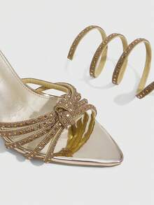 CUCCOO SZL Women's Fashion New Pointed Sexy High Heels Party Women's Sandals Summer High Heels - Gold 1 - View 5