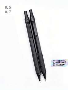 All Metal Automatic Mechanical Pencil - 0.5/0.7mm, Low Center Of Gravity Design, Suitable For Architecture/Engineering/Art, Smooth Writing, Dual Use For Drawing And Sketching - black - View 1