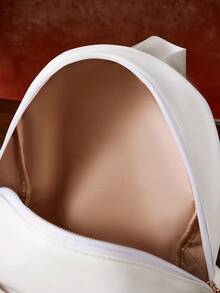 HARRY POTTER X SHEIN 1件巫師學校貓頭鷹主題信封式軟PU皮革後背包，3D蠟封裝飾休閒日用包，適合學校與旅行，魔幻迷與學生的完美禮物 - 白色 - 查看 9