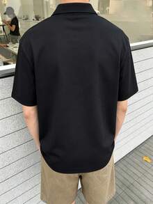SHEIN 男士條紋短袖休閒通勤 Polo 衫 - 彩色 - 查看 2