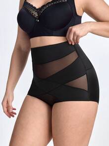 Slumbrini 1 pieza Moldeador corporal para mujer de talla grande, Cinturilla, Control de abdomen, Levantador de glúteos, Beige - Negro - Ver 2