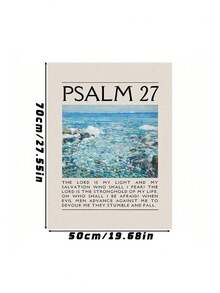 1pc Vintage Blue Psalms Christian Bible Verse Canvas Wall Art – Floral Painting Print For Room Decor, Inspirational Scripture Poster, Optional Frame - multicolor - View 28
