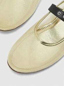 CUCCOO BIZCHIC Buckle Simple And Generous Fashion Versatile Casual Walking Workplace Commuter Women Flat Shoes - Gold. - View 7