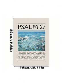 1pc Vintage Blue Psalms Christian Bible Verse Canvas Wall Art – Floral Painting Print For Room Decor, Inspirational Scripture Poster, Optional Frame - multicolor - View 18