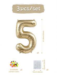 MINKOJA 32 Inch White Gold Number Foil Balloon With Colorful Pom Pom DIY For Birthday Party Decorations, Wedding, BabyShower, Party Supplies(Self-Adhesive Pom-Poms, Random Color) - View 11