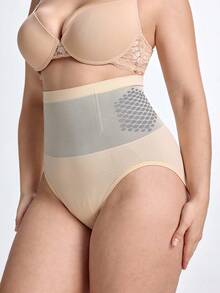 Slumbrini Nahtlose Shapewear mit hoher Taille für Damen in Große Größen, verbessert die Trainingsleistung, Bauchkontrolle, Po-Anhebung, Taillenunterstützung, nicht rollender Bund, formende Lingerie - Aprikosenfarben - Übersicht 7