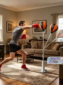 1pc Height Adjustable Boxing Speed Training Ball, Durable And Portable, Suitable For Home And Gym Reflex With Hand-Eye Coordination. - Multicolor - View 1