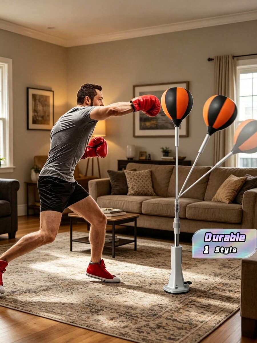 1pc Height Adjustable Boxing Speed Training Ball, Durable And Portable, Suitable For Home And Gym Reflex With Hand-Eye Coordination. - Multicolor - View 1