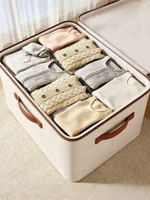 1/3pcs Clothing Storage, Foldable And Portable Storage Box, Wardrobe Storage Dust-Proof Garment And Bedding Organizer, Spring-Type Household Storage Container - Convenient And Space-Saving, Suitable For Storage Of Bedding, Fabrics, Spring Clothes - Multicolor - View 2