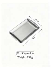 Haus Hana 1pc Rectangular Coffee Tray, 304 Stainless Steel Tray, Dessert & Snack Plate, BBQ Serving Plate, Custom Engraved Logo Available - Multicolor - View 6