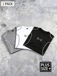 Gym Rark Men's Plus Size Colorblock Trim Sports T-Shirt - Black - View 5