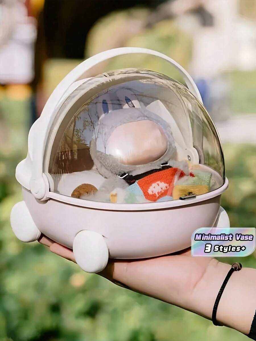 1 Pc Portable Round Cradle With Safety Buckle, Durable Carrying Case For Dolls & Action Figures, 2 Colors (Pink/Blue), Ideal For Travel Storage, Home Display, Gift Box For Birthday & Valentine's Day