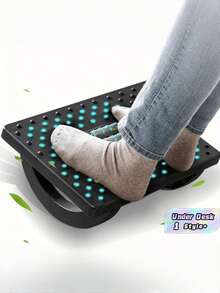 1PC Ergonomic Office Foot Rest Massage Roller Rocking Stool Under Desk Footrest With Rolling Ball Massage Function Comfortable Leg Support For Long Hours Sitting Work Home Office Gift - A - View 1