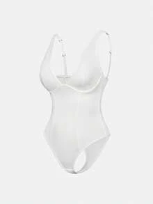 SHAPORA Women's Fashion Minimalist Solid Color Bodysuit 2pcs Set - Multicolor - View 5