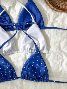 Swim Vcay Springbreak 女款海灘裝 夏季女裝 3件組 女士夏季純色細肩帶性感極簡風比基尼上衣 節慶波希米亞風 - 彩色 - 查看 5