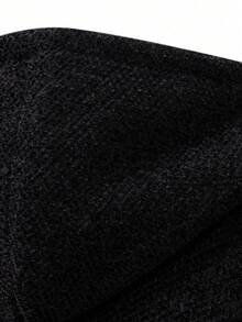 Manfinity Homme Men Zip Up Drawstring Hooded Thermal Cardigan, Fall/Winter - Black - View 3