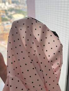 SHEIN Tween Girls Tween Girl Lace Patchwork Simple Fashion Polka Dot Versatile Comfortable Camisole & Shorts Set Loungewear - Pink - View 6