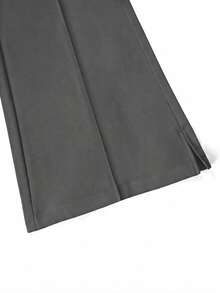 Manfinity Hypemode Pantalones casuales de hombre con corte acampanado y elástico, unicolor, cintura media, ajuste ceñido y bolsillos - Gris Oscuro - Ver 5