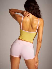 VARSIVA Women's Colorblock Pleated Cropped Sports Tank Top - Multicolor - View 10