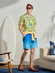 VeloEdit Vacation Style Digital Print Turndown Collar Short Sleeve Button-Down Shirt For Men - Multicolor - View 2