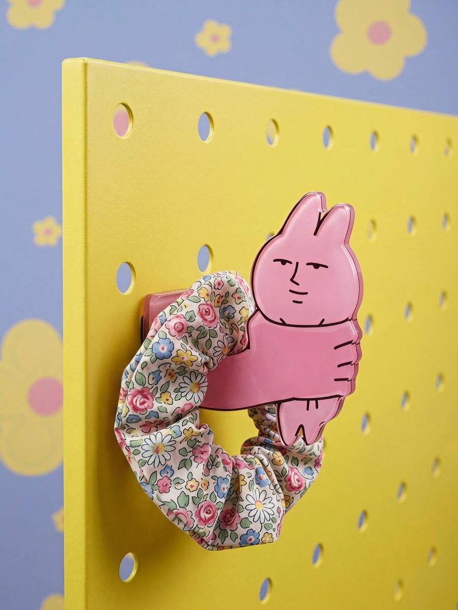 Joivida 1/2 Cute Pink Rabbit Hook, Cartoon Wall Mounted Storage Hook, Refrigerator Decoration, Suitable For Kitchen, Bathroom, Bedroom And Door, Suitable For Backpacks, Keys, Towels, Headbands, Toiletries And Household Items. - Multicolor - View 1