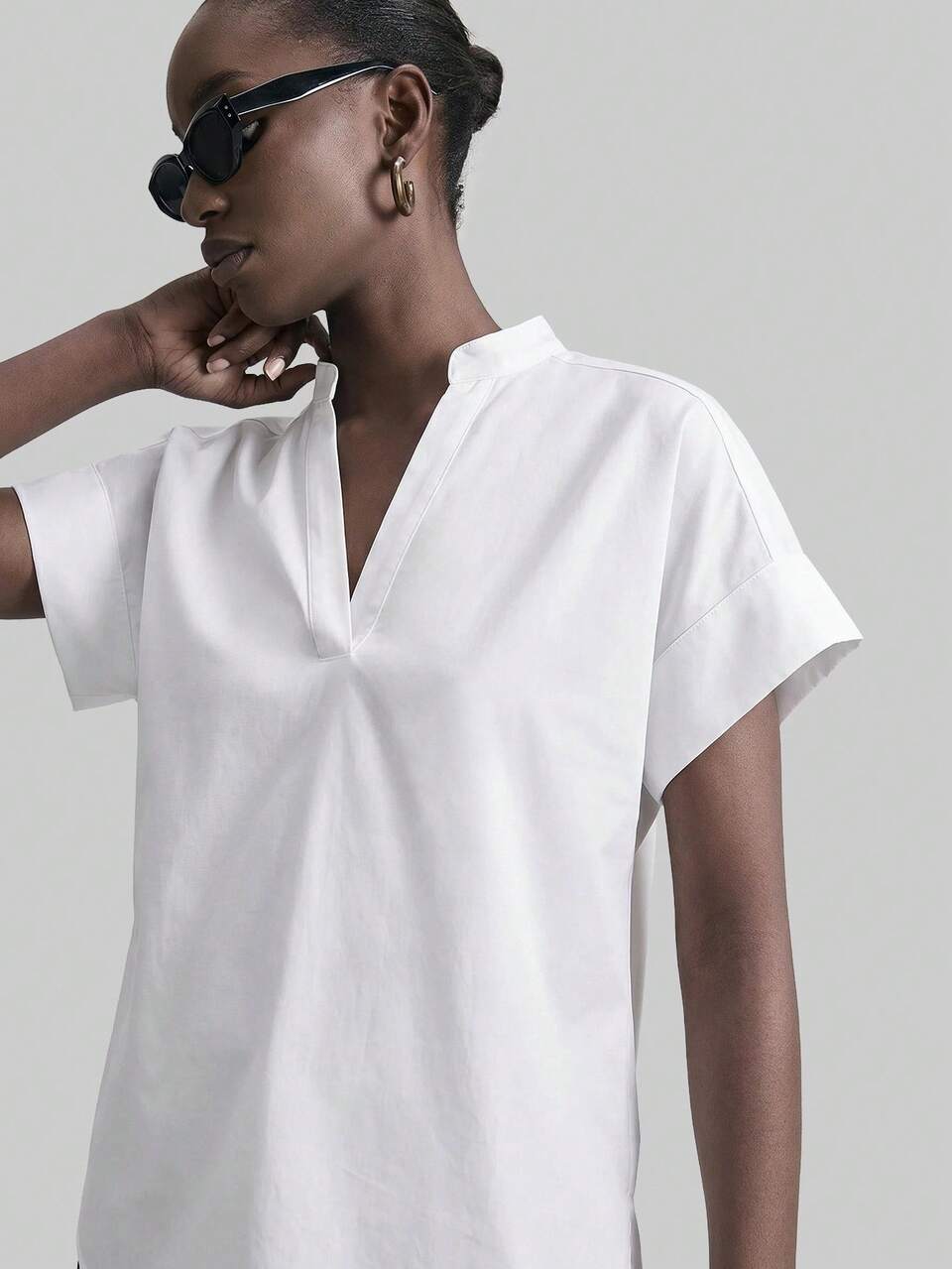 Women's White Comfortable Fabric Modern Smart Casual Urban Fashion Business Casual Women's Clothing Office Wear Low-Key Elegant Airport Wear Summer
