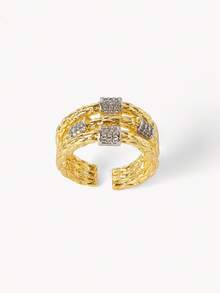 Opalesca Anillo de diseño micro-set - Dorado - Ver 11