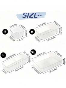9pcs Minimalist Drawer Storage Boxes, Small Items Organizer Boxes, Makeup & Cosmetic Tools Storage Boxes, Drawer Organizers - Clear - View 3