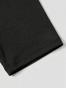 4 piezas de leggings tipo bermuda de unicolor para adolescentes, estilo minimalista versátil para uso diario y casual, tela de punto suave de color negro puro que combina con todo, ajuste ceñido y delgado para verano, shorts anti-exposición con cintura elástica alta - Multicolor - Ver 3