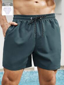 Manfinity KASUA Pantalones cortos de playa casuales de talla grande para hombres para vacaciones - Agua verde azul - Ver 7