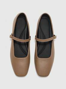 CUCCOO BIZCHIC Ladies Four Seasons Commuter Vacation Casual Small Broken Head Textured Comfortable Soft-Soled Flat Shoes - Brown - View 9