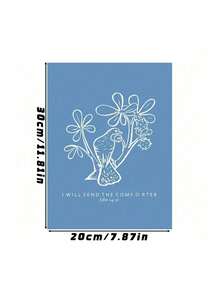 1pc Vintage Blue Psalms Christian Bible Verse Canvas Wall Art – Floral Painting Print For Room Decor, Inspirational Scripture Poster, Optional Frame - multicolor - View 13
