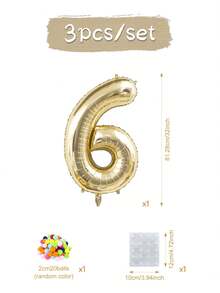 MINKOJA 32 Inch White Gold Number Foil Balloon With Colorful Pom Pom DIY For Birthday Party Decorations, Wedding, BabyShower, Party Supplies(Self-Adhesive Pom-Poms, Random Color) - View 15