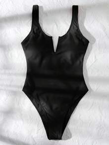 Vaytide Bañador una pieza de corte V - Negro - Ver 4