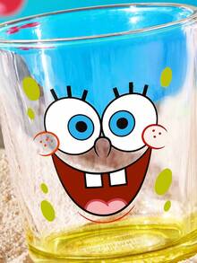 SpongeBob SquarePants | SHEIN 1個340ml彩色蘇打石灰玻璃杯，冷水杯，適用於冷水、果汁、飲料、氣泡水、調酒等 - 無色 - 查看 5