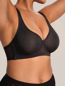 NudeFit Sujetador con aros para mujer talla grande, 1 pieza - Negro - Ver 4