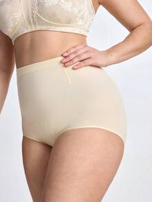 Slumbrini 1pc Women High Waist Seamless Shapewear, Strong Tummy Control And Butt Lift, Plus Size - Beige - View 7