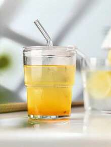 SHEIN 1 Buah Gelas Kaca dengan Sedotan, Gelas Portabel dan Bergaya Sederhana untuk Air, Teh, atau Kopi, dengan Desain yang Sangat Menarik; Berbentuk Bulat, dengan Kapasitas 600 ml - MultiWarna - View 18