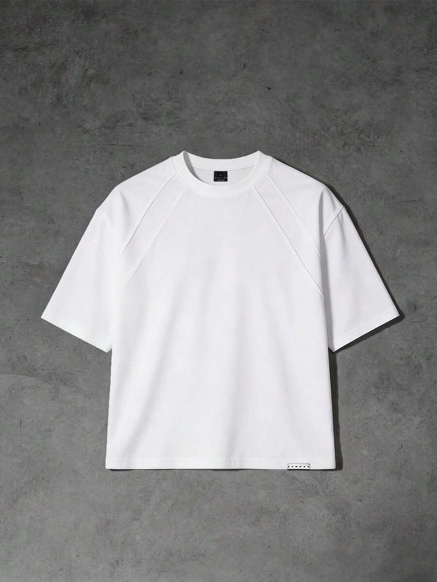 SUMWON Kaos oblong lengan pendek kerah bulat ukuran besar, polos, kasual, pas santai untuk sehari-hari, penting untuk musim panas. - Putih - View 1