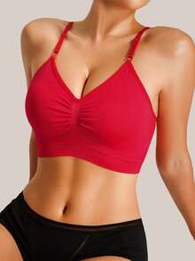 Barelissa 1pc Red Seamless Casual Underwear - Red - View 4