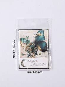 30Pcs/Set Waterproof Butterfly, Moon & Flower Collage Stickers For Scrapbooking, Journaling, And Diy Decoration - butterfly - View 6