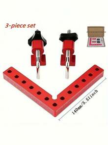 Set Of 3 Positioning Squares 140mm 90 Degree Aluminum Alloy Right Angle Clamps Corner Fixing Tool For Woodworking Projects - multicolor - View 7