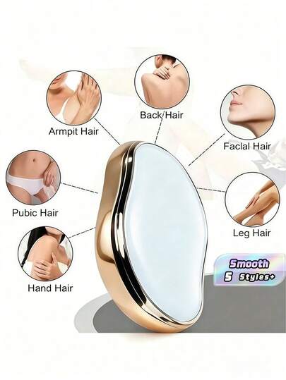 Eliminador de vello de cristal nano para mujeres y hombres – Exfoliación sin dolor, herramienta reutilizable para piernas, brazos y espalda suaves