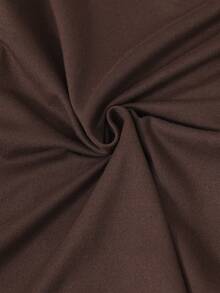 Tween Girls Solid Color Asymmetric Neck Sleeveless Wide Leg Jumpsuit Brown Back To School Style - Brown - View 8