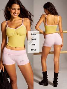 VARSIVA Women's Colorblock Pleated Cropped Sports Tank Top - Multicolor - View 1