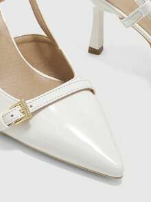 CUCCOO BIZCHIC Off-White 女款尖頭細高跟扣帶高跟鞋 時尚性感 四季通勤日常百搭簡約女鞋 - 奶白色 - 查看 7