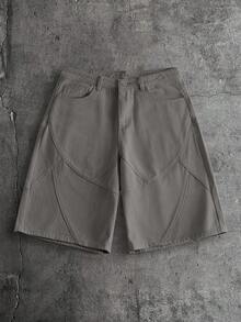 AXEPEAK Men's Casual Versatile Denim Shorts With Pockets And Buttons For Daily Wear - Olive Green - View 2